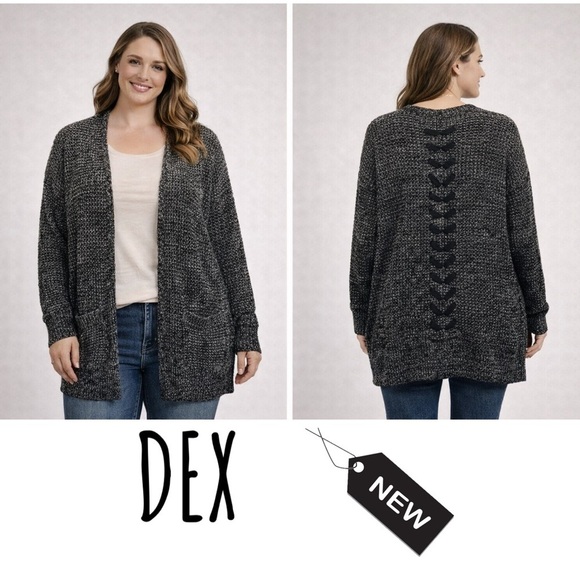 Dex Sweaters - NWT DEX Open cardigan w/pocket lace…